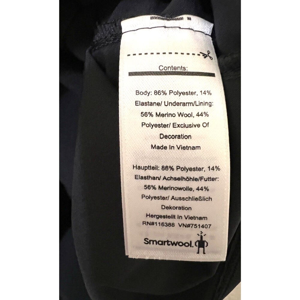 SMARTWOOL Black/Gray Genuis Shirt Dress Short Sleeve Merino Wool Blend Women's S - Picture 8 of 8